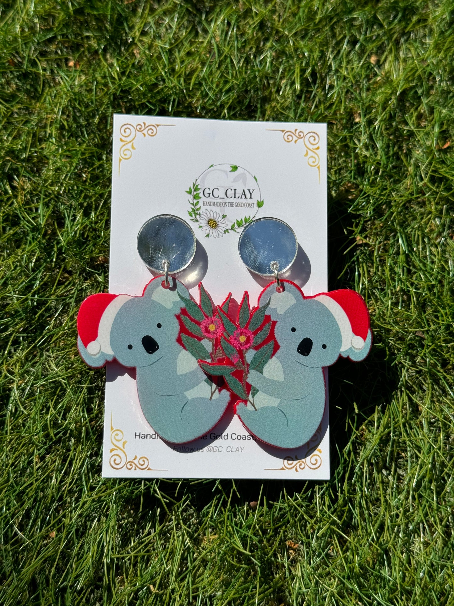 Koala & Eucalyptus Xmas Earrings
