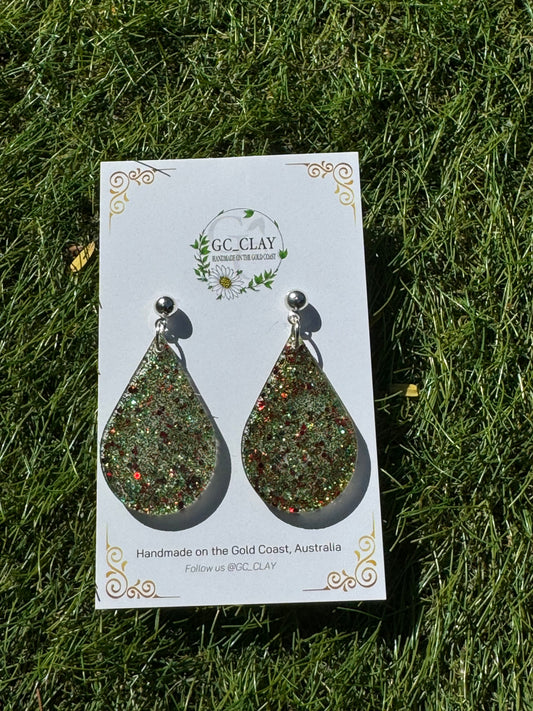 Glitter Teardrop Resin Earrings