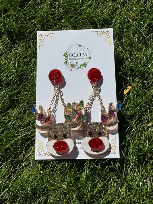 Acrylic Reindeer Earrings