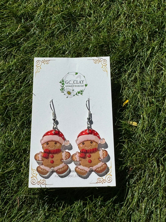 Gingerbread acrylic earrings