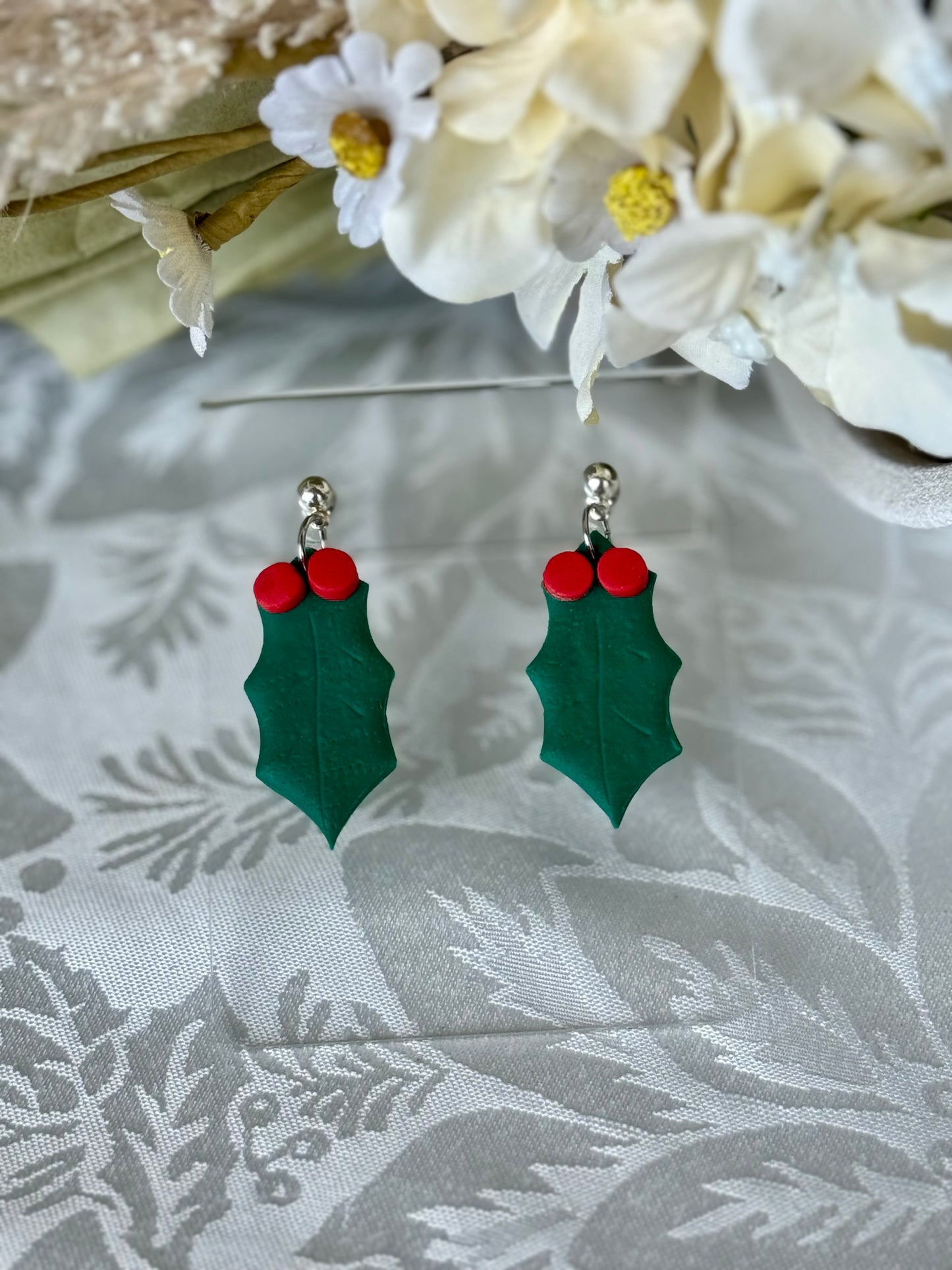 Mistletoe mini dangle earrings