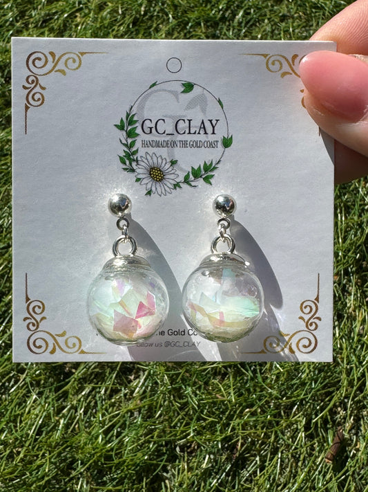 Snow Globe Christmas Earrings