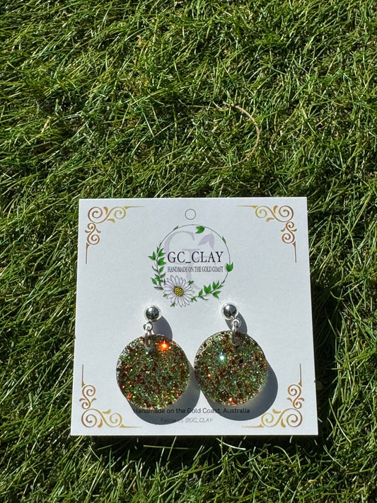 Mini glitter resin dangle earrings