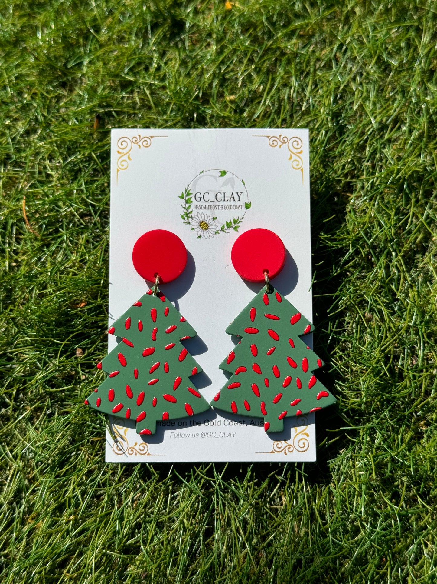 Speckled Xmas Tree Earrings