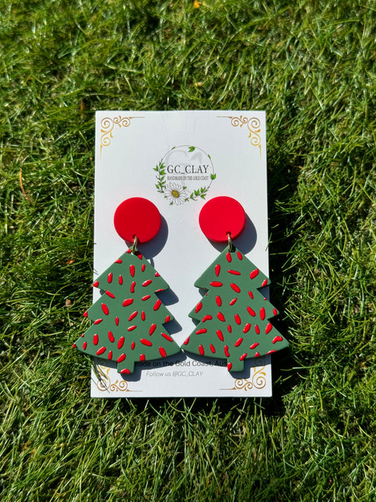 Speckled Xmas Tree Earrings