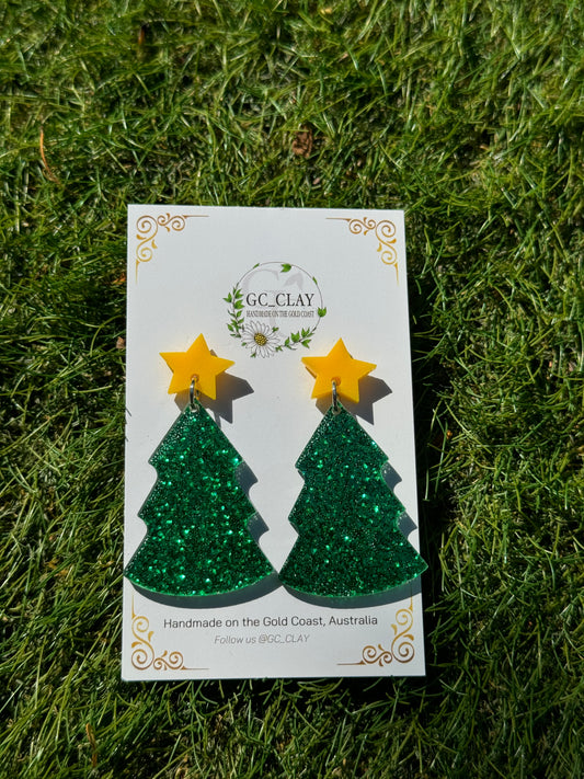 Classic Resin Christmas Tree Earrings