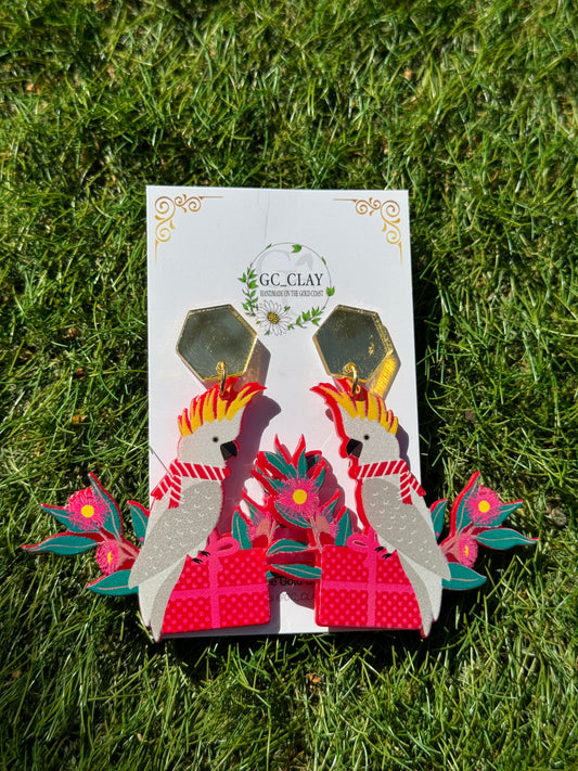 Cockatoo & Xmas Present Earrings