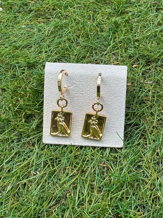 18K Gold Plated Bird Hoops